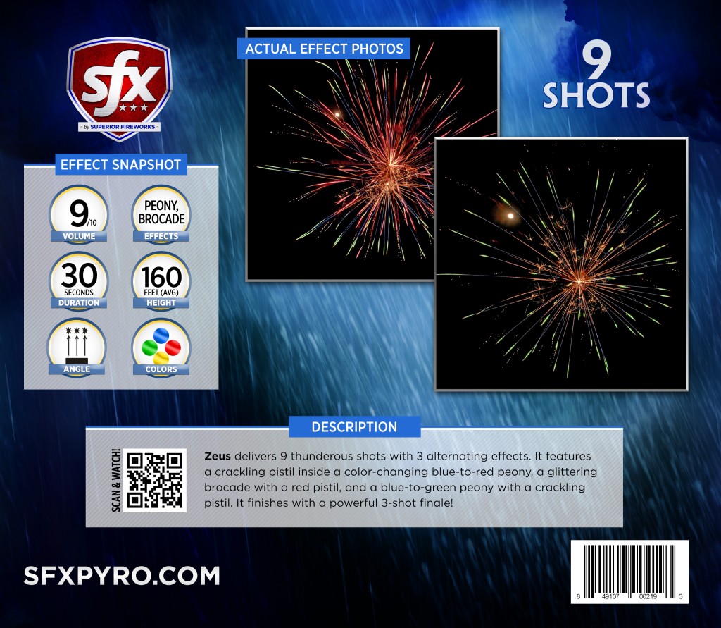 SFX Fireworks Effects Snapshot Panel